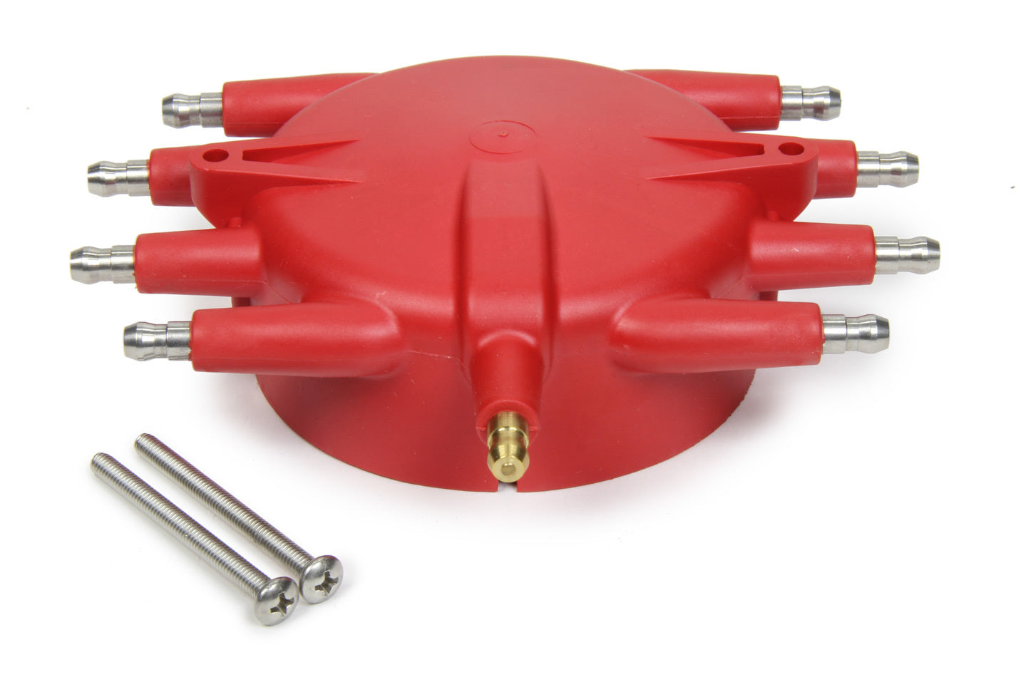 MSD Ignition 8541 Distributor Cap for HEI Style V8 Engines with Stainless Steel Terminals and Screw-Down Design