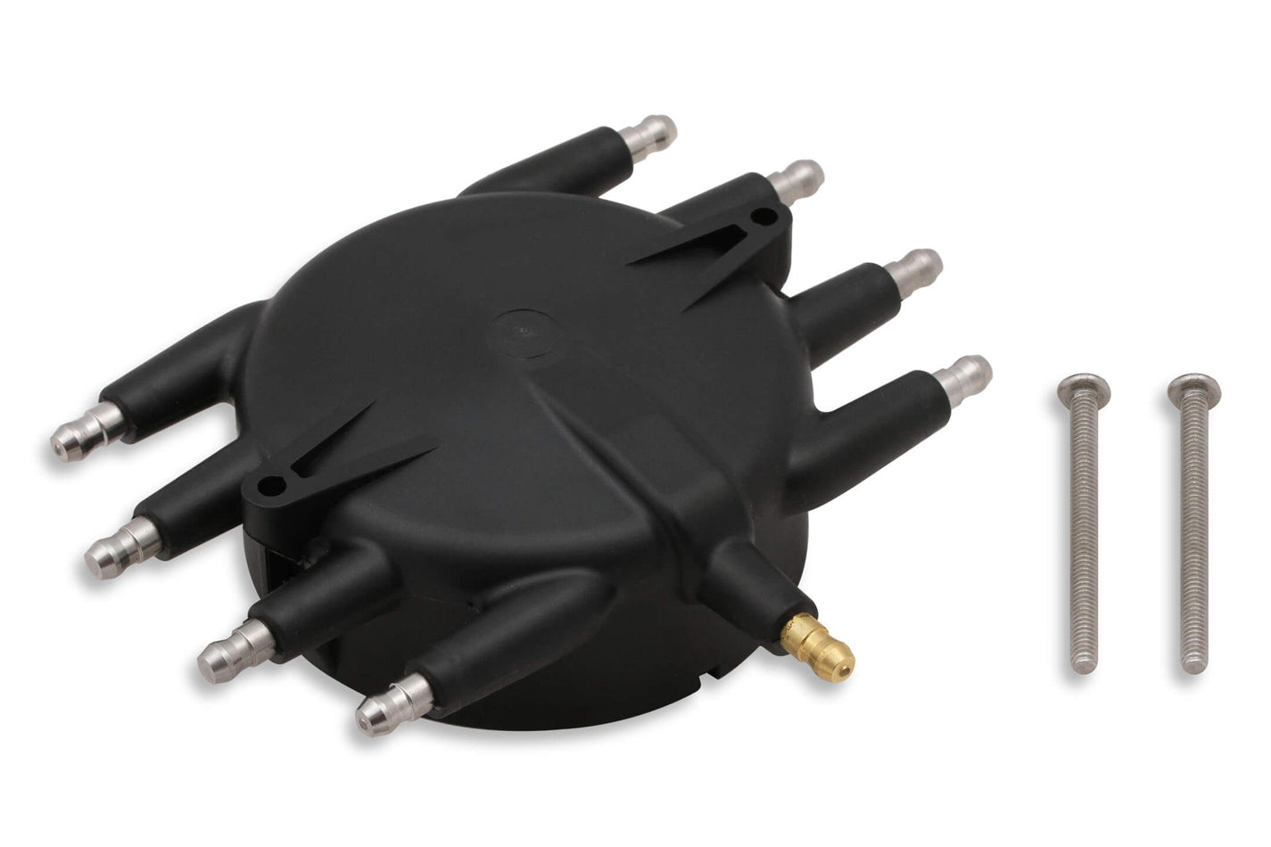 MSD Ignition 85413 Distributor Cap with Stainless HEI Terminals and Black Plastic Finish