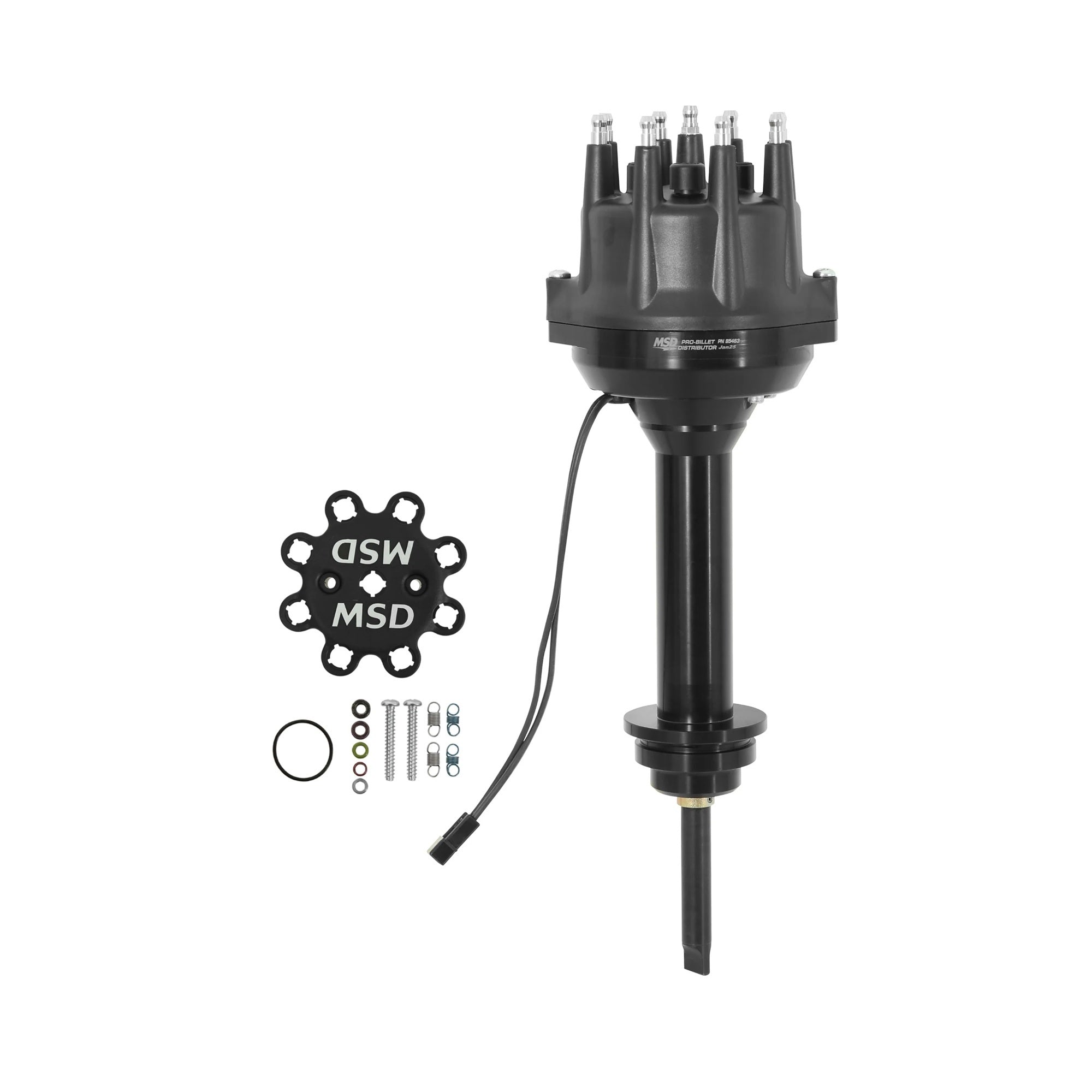 MSD Ignition 85463 Pro-Billet Distributor for Mopar RB-Series and 426 Hemi Engines, Magnetic Pickup, Mechanical Advance, HEI Terminal, Black Finish