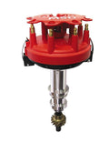 MSD Ignition 8569 Ford Low Profile Distributor with Pro-Billet Crank Trigger Pickup, Locked Advance, HEI Terminal, Red Finish for Big Block Ford, Cleveland, and Modified Engines