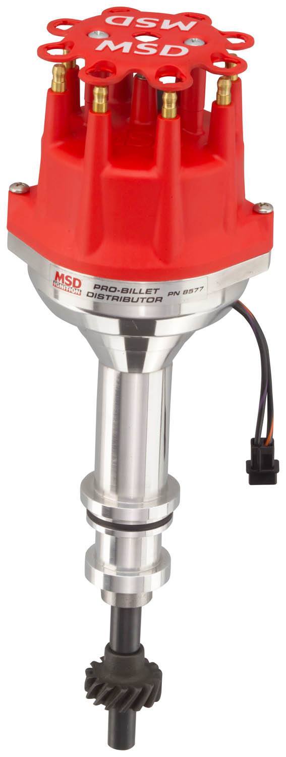 MSD Ignition 8577 Pro-Billet Magnetic Pickup Distributor for Ford 351C and 460 with Mechanical Advance