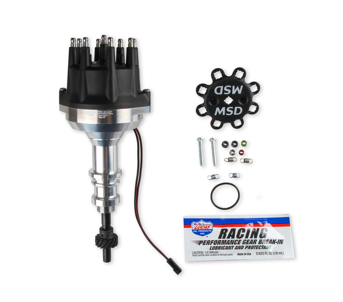 MSD Ignition 857951 Pro-Billet Distributor for Small Block Ford with Mechanical Advance and Magnetic Pickup