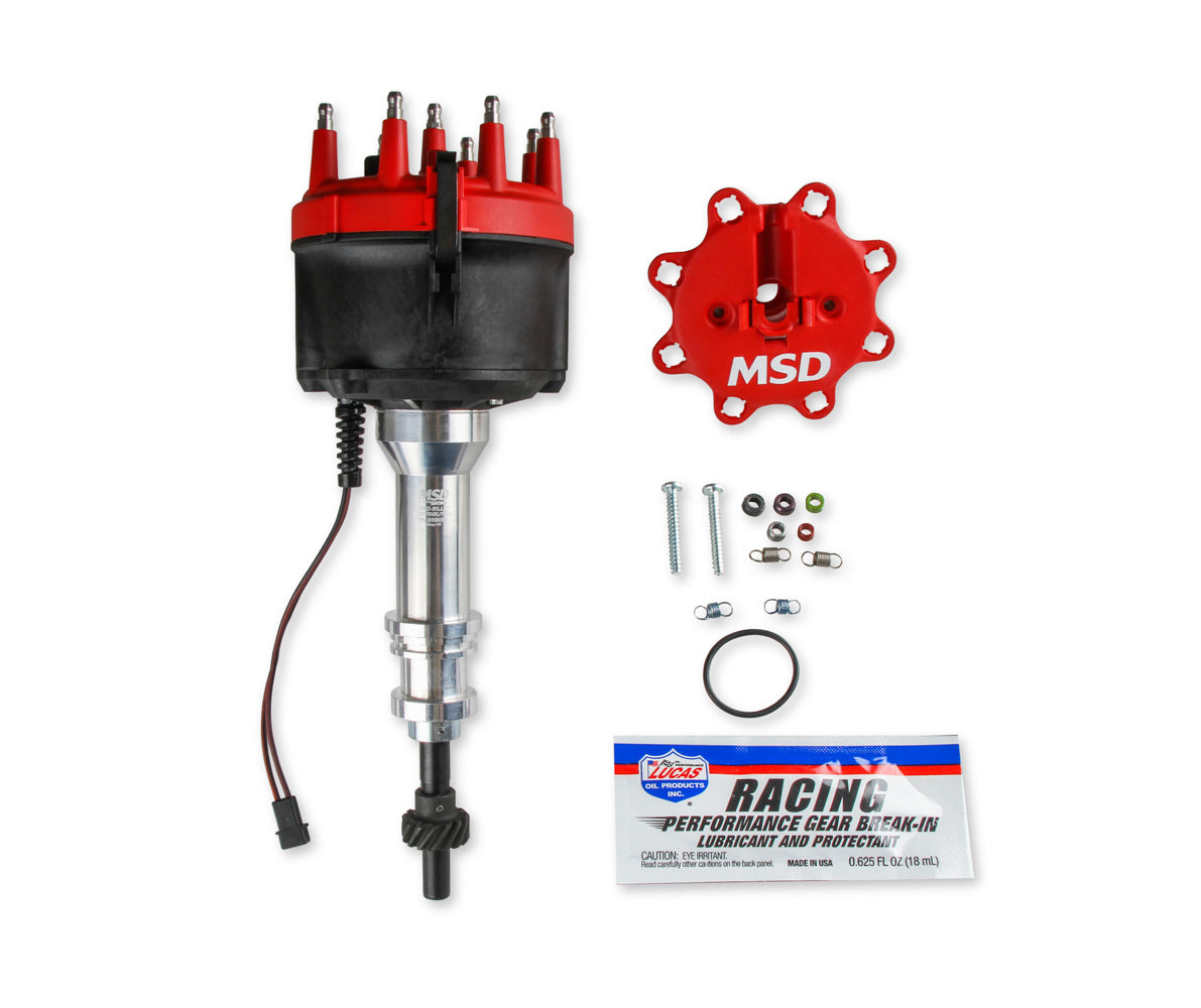 MSD IGNITION 858051 SBF 351W Distributor with Magnetic Pickup and Mechanical Advance for Edelbrock Victor Jr Intake