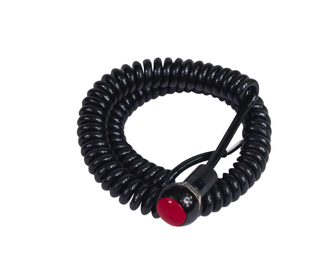 MSD Ignition 8812 Alternating Action Push Button Switch with Spiral Coiled Cord