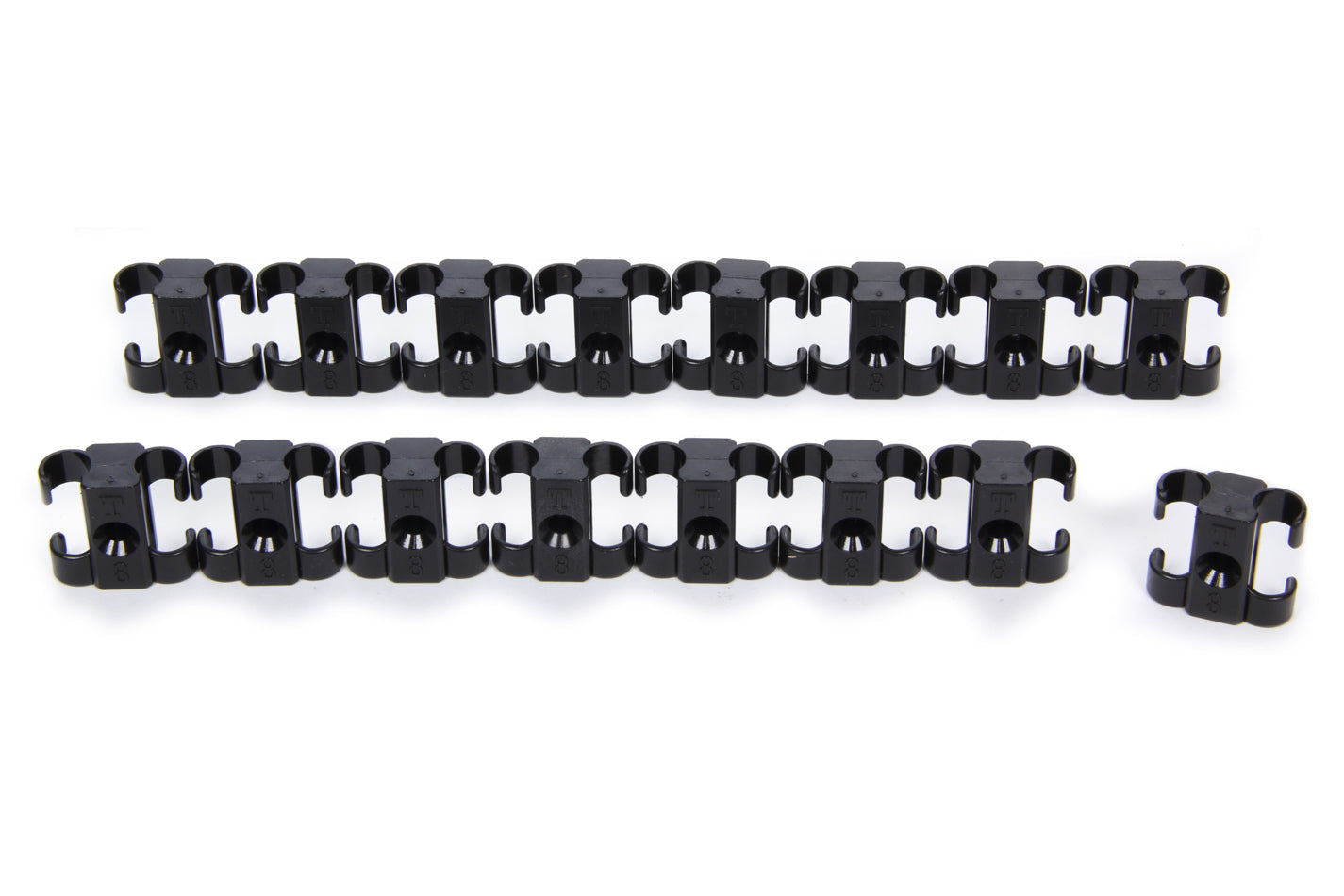 MSD Ignition 8841 Spark Plug Wire Loom Set of 16, 8-8.5 mm, Black Plastic Clip Style with #8 Mounting Screw
