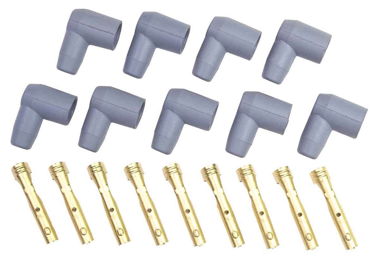 MSD Ignition 8851 Socket Style Distributor Boots Set of 9, 8.5 mm, 90 Degree, Gray