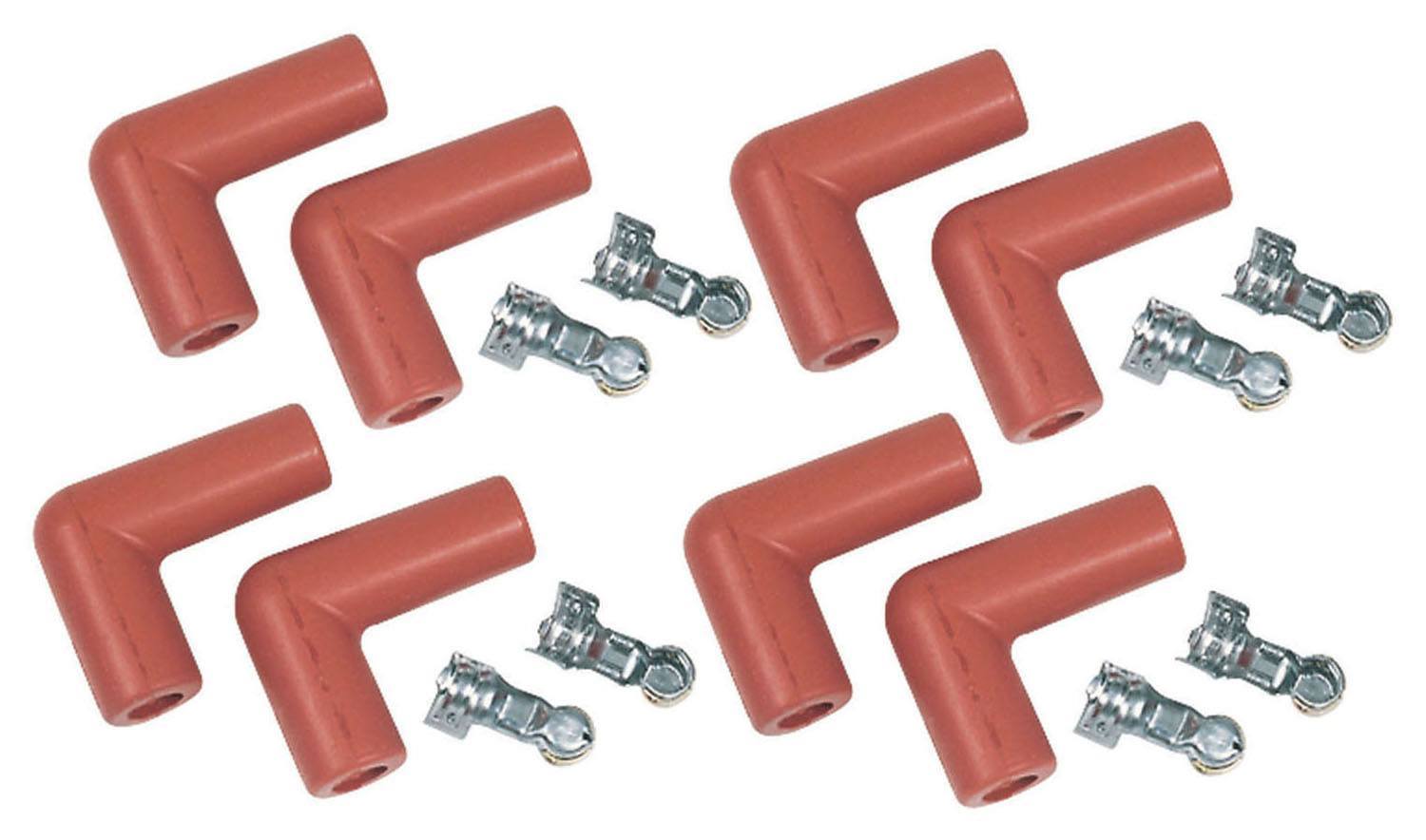 MSD Ignition 8852 Pro Race 8.5mm 90 Degree Spark Plug Boot Kit, Red, Set of 8