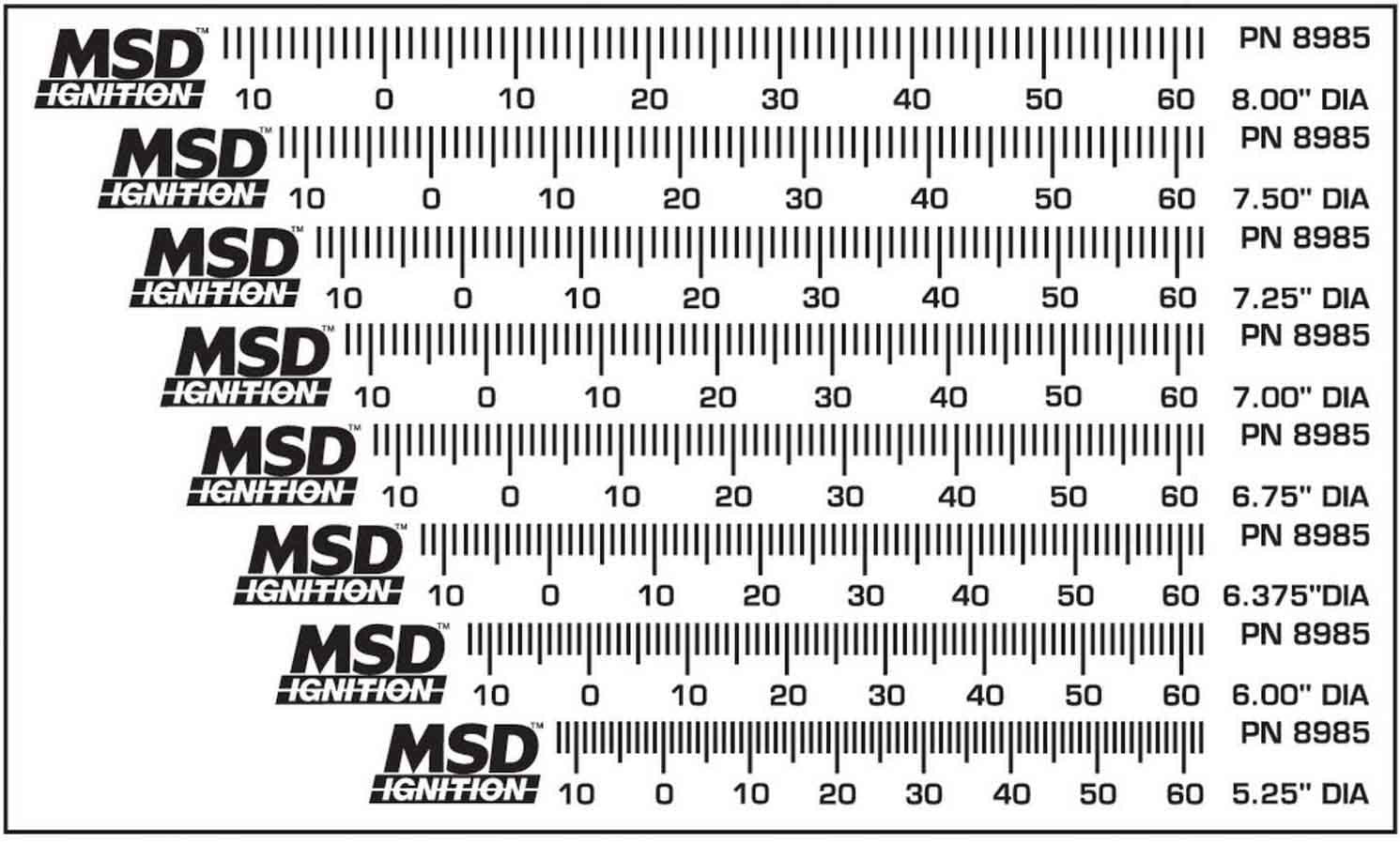 MSD Ignition 8985 Timing Tape Kit for Balancer Timing, Set of 8, 5.25 to 8 Inch Balancers