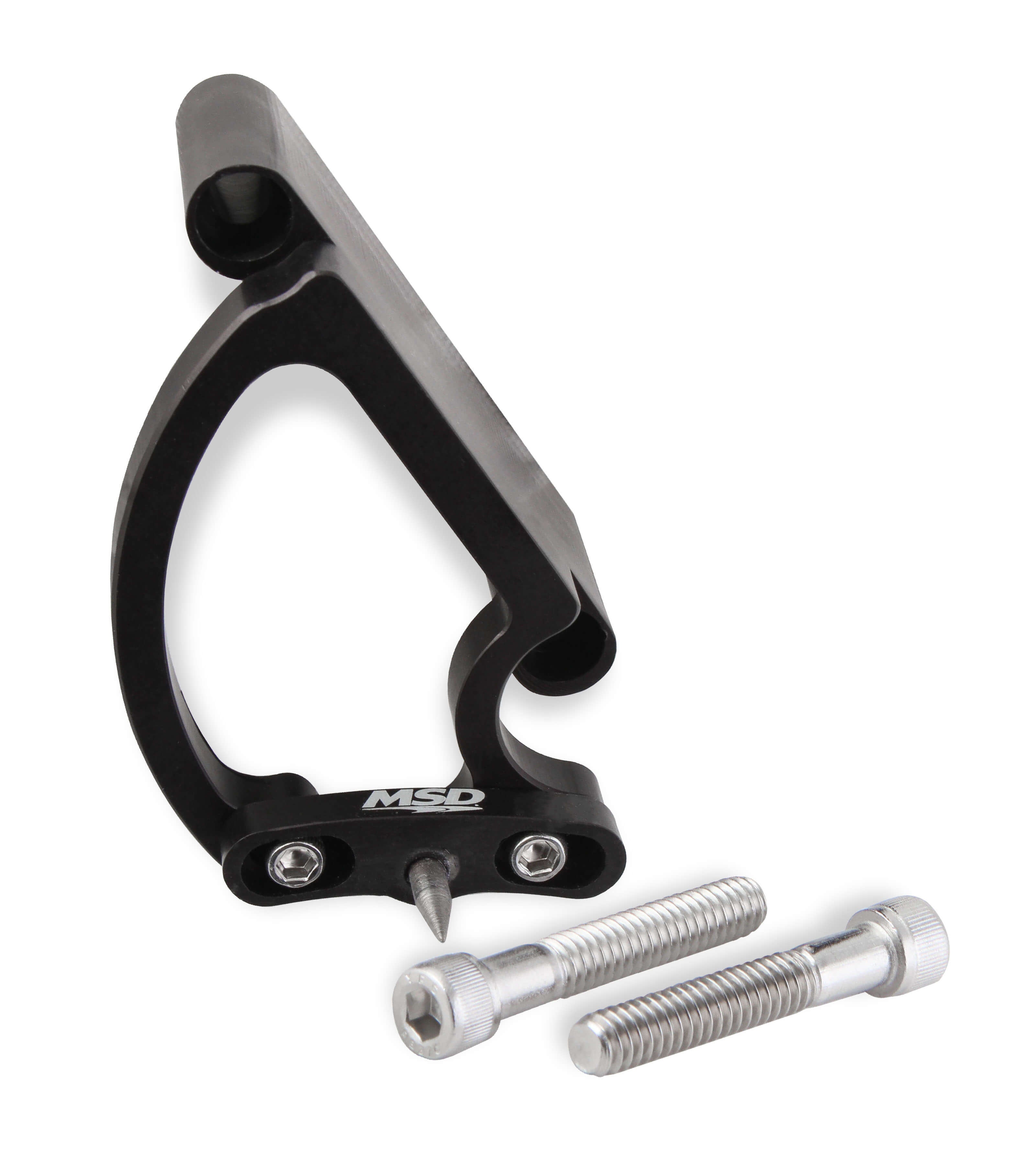 MSD Ignition 89885 Billet Timing Pointer for Big Block Chevy with 7-Inch OD Balancer, Adjustable, Aluminum, Black Anodized, Stainless Hardware