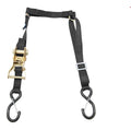 MACS Custom Tie-Downs Fuel Jug Strap with S-Hook, 1 Inch Wide, 10 Feet Long, 2,880 lb Capacity, Rubber Coated Flat Snap Hooks, Black Nylon Webbing