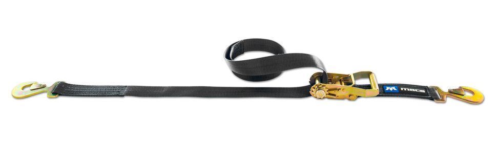 MACS Custom Tie-Downs 121108 2-Inch x 8-Foot Polyester Tie Down Strap with Flat Snap Hook, 10,000 lb Capacity