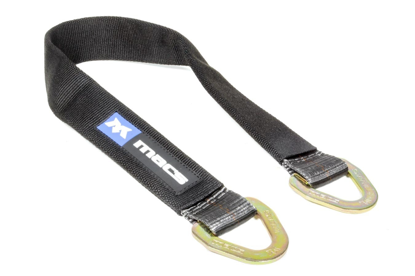 MACS Custom Tie-Downs Axle Strap 36 Inch Length, 2 Inch Width, 10,000 lb Capacity, Polyester with Delta Rings, Sleeved, Black