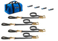 MACS Custom Tie-Downs 511218 Ultra Pack Four 2 x 8 Ft Direct Hook Ratchet Straps and Four 24-Inch Axle Straps with Gear Bag