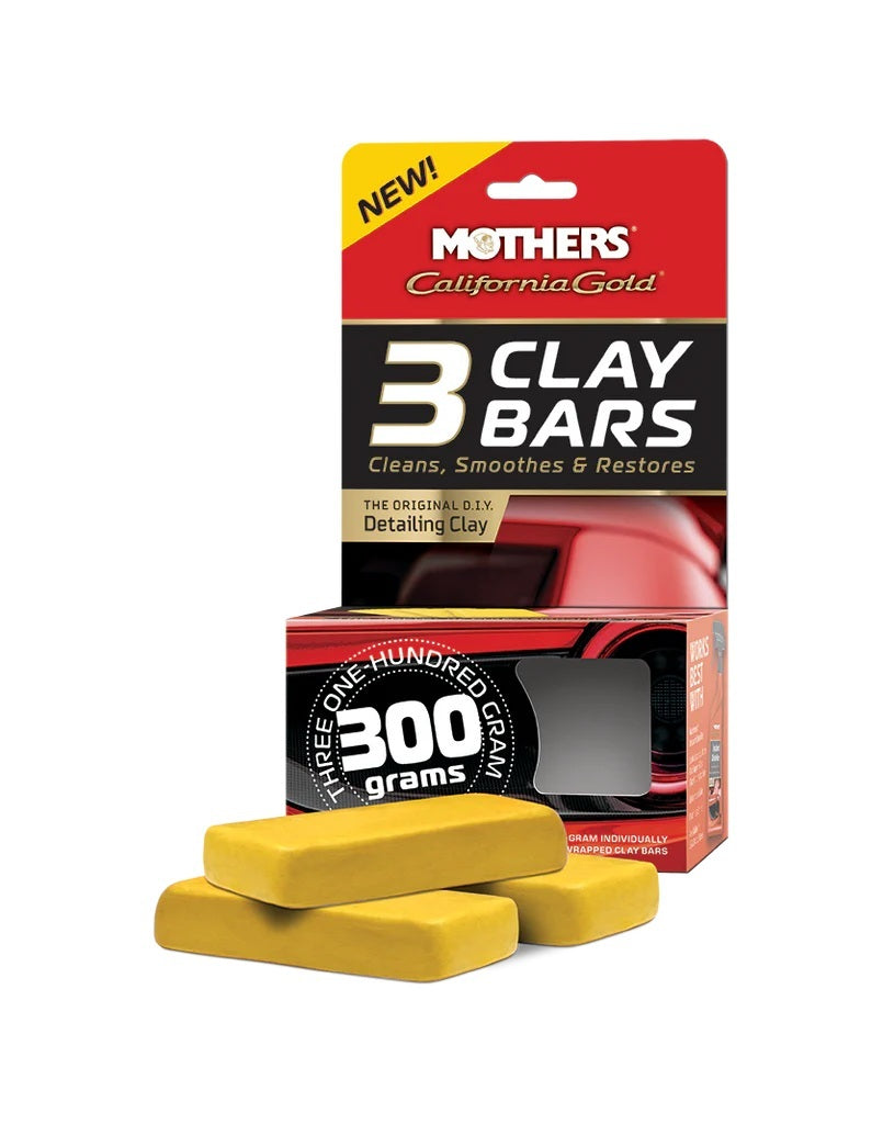 Mothers California Gold Clay Bar Set of 3 - Fine Detailing Clay for Paint Surface Refinement