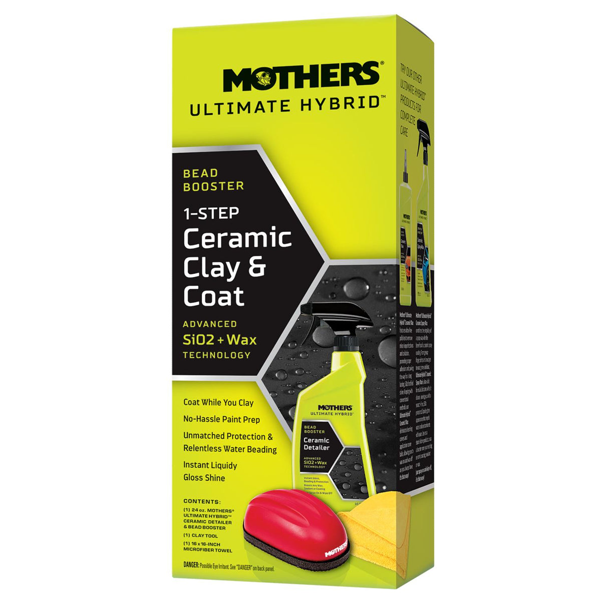 Mothers 07260 Ultimate Hybrid 1-Step Ceramic Clay and Coating Kit, 24 oz Spray Bottle