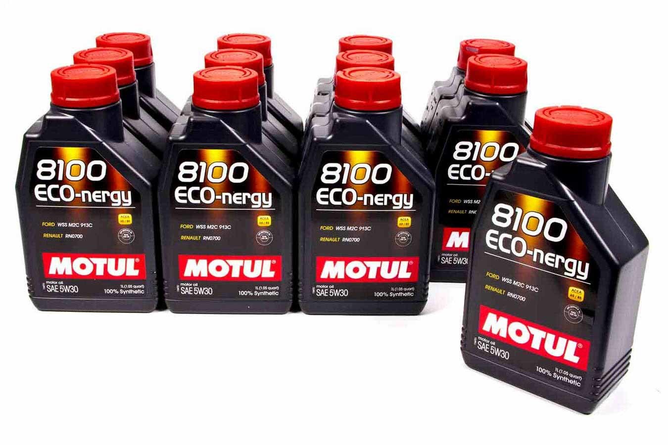Motul USA 102782 8100 Eco-nergy 5W30 Synthetic Motor Oil, 1 Liter Bottles, Set of 12