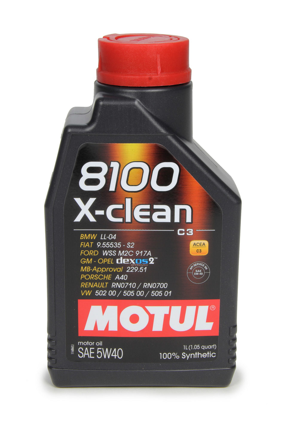 Motul USA MTL102786 8100 X-Clean 5W40 Synthetic Motor Oil, 1-Liter Bottle