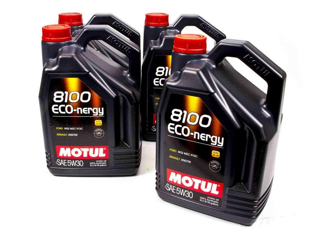 Motul USA 102898 8100 Eco-Nergy 5W-30 Synthetic Motor Oil Case of 4, 5-Liter Jugs