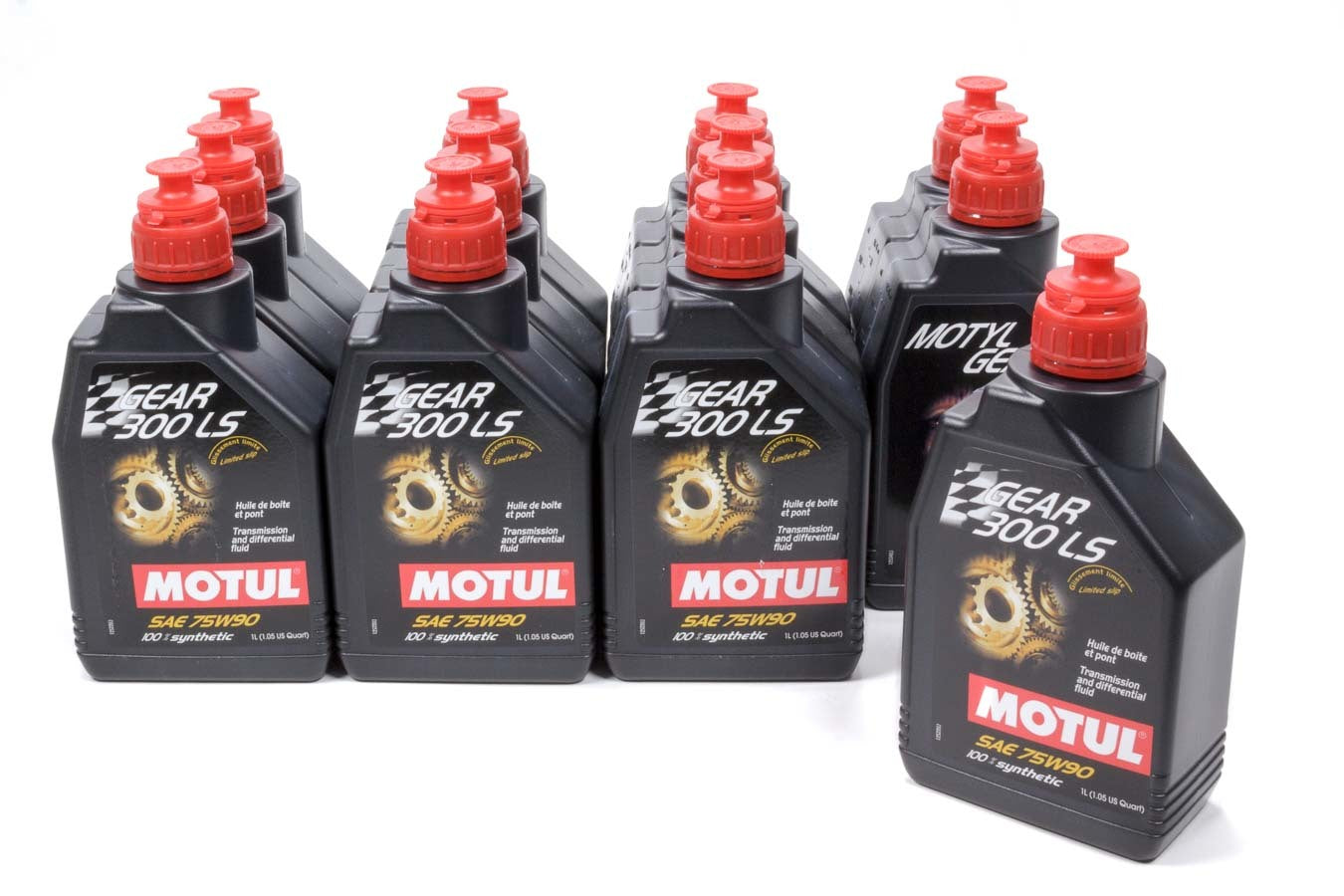 Motul USA Gear 300 LS 75W90 Synthetic Gear Oil with Limited Slip Additive, 1 Liter Bottles, Set of 12