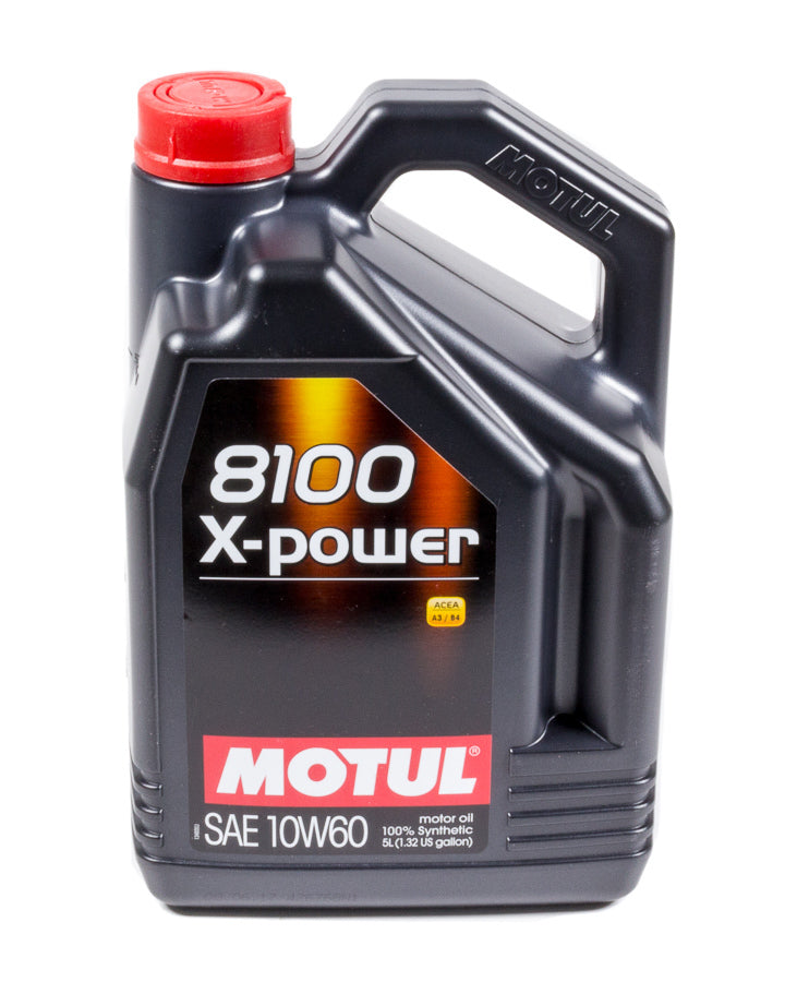 Motul USA MTL106144 8100 X-Power 10W60 Synthetic Motor Oil, 5 Liter Jug