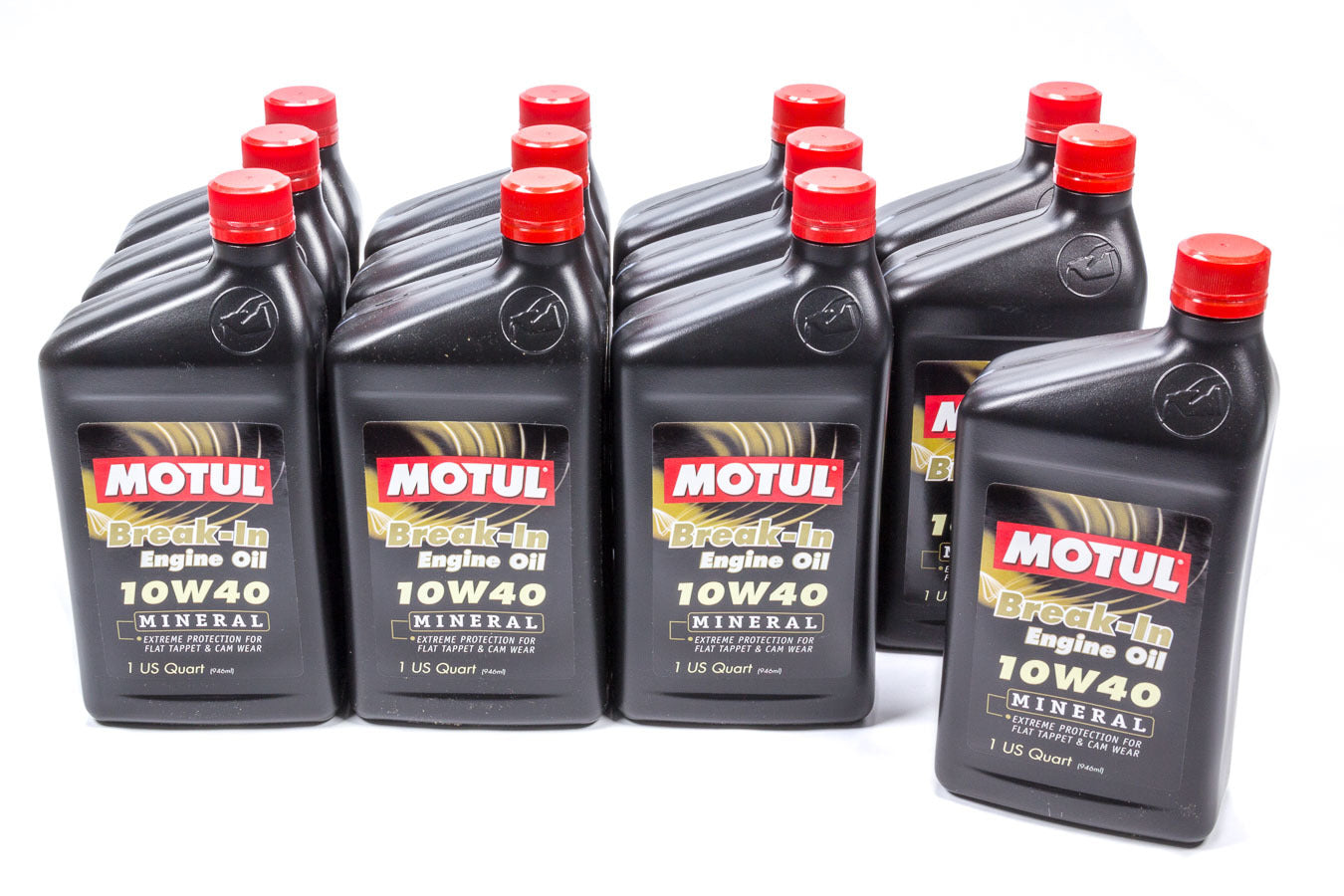 Motul USA 108080 Break-In Oil 10W40, High Zinc, Conventional, 1 Quart Bottles, Set of 12