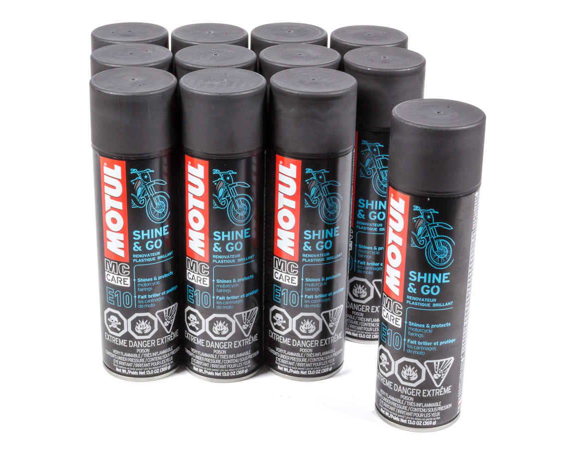 Motul USA E10 Shine & Go Exterior Protectant Aerosol Spray 13 oz - Set of 12