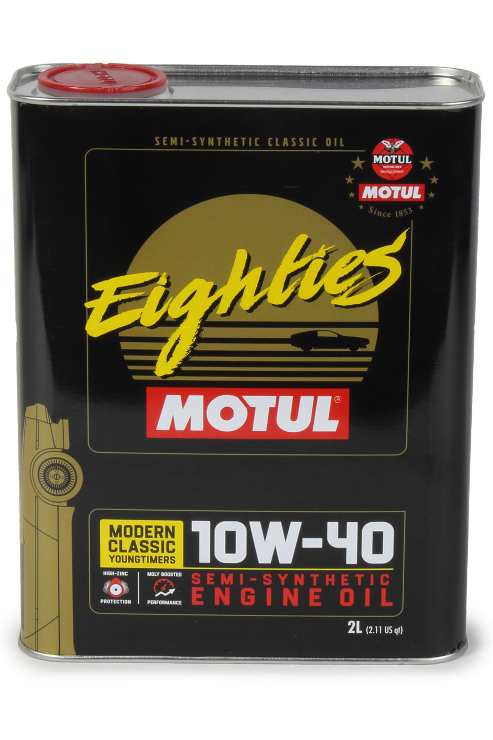 Motul USA MTL110619 Classic Eighties 10W-40 Semi-Synthetic Motor Oil, 2 Liter Can