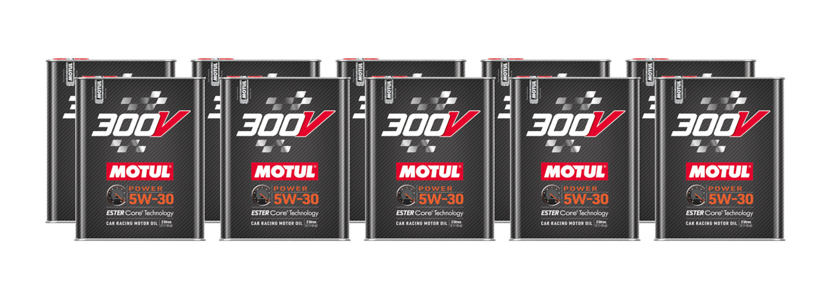 Motul USA 110814 300V Power Synthetic 5W-30 Motor Oil 2 Liter Bottles, Set of 10