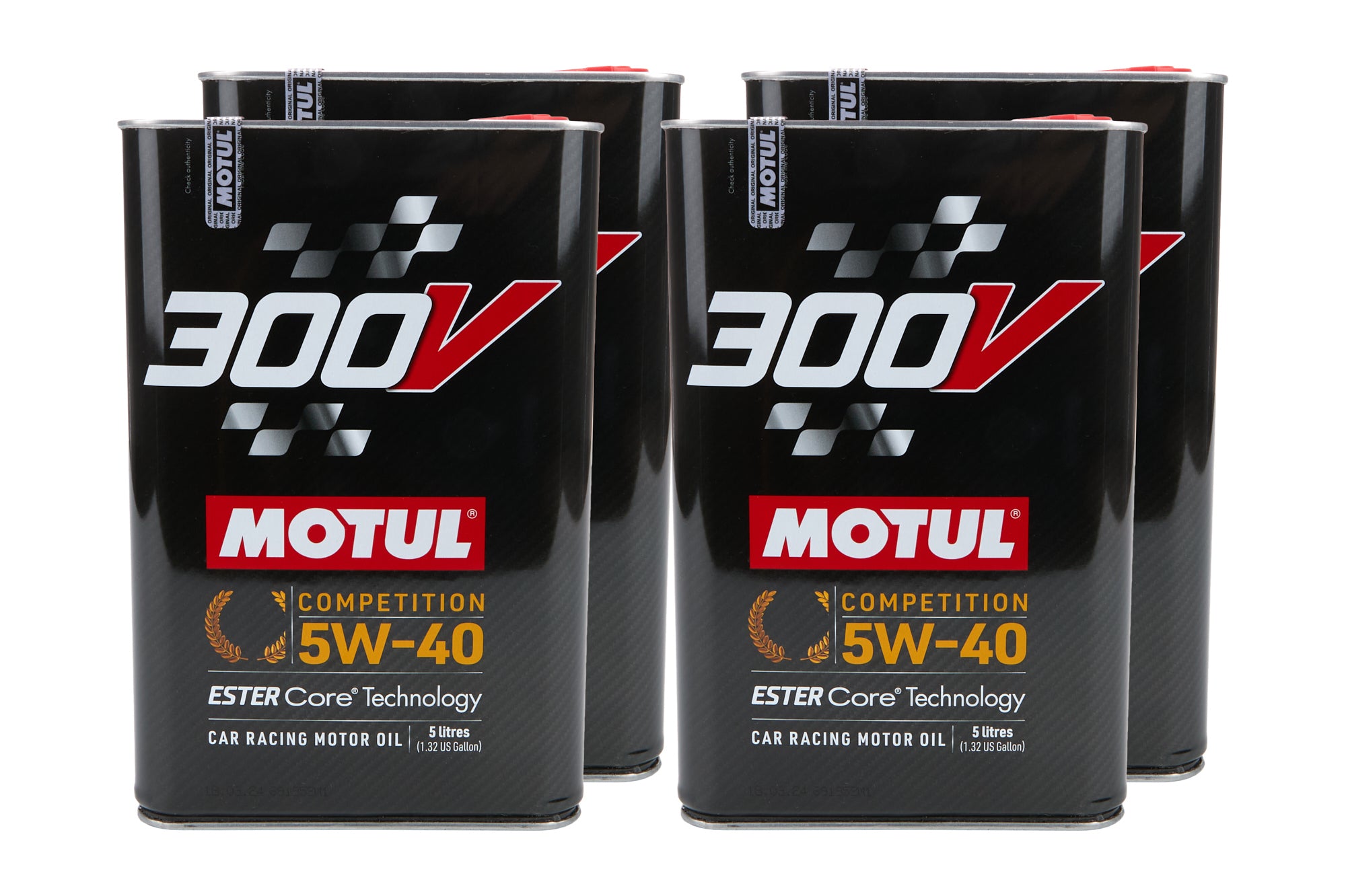 Motul USA 110818 300V Competition 5W40 Synthetic Motor Oil 4 x 5 Liter Bottles