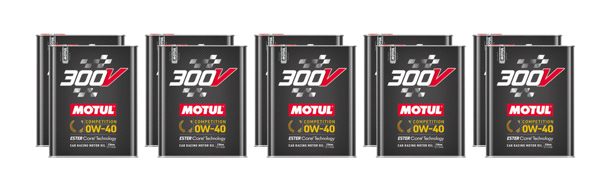 Motul USA 110857 300V Competition 0W-40 Synthetic Motor Oil, 2-Liter Bottles, Set of 10