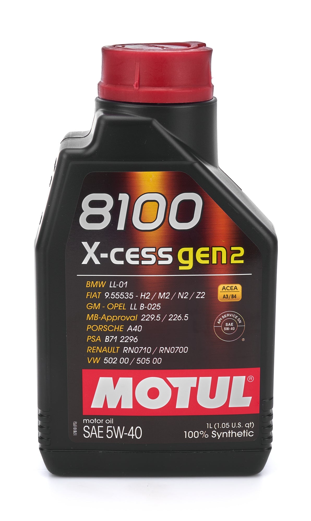 Motul USA MTL110904 8100 X-Cess 5W40 Synthetic Motor Oil, 1 Liter Bottle
