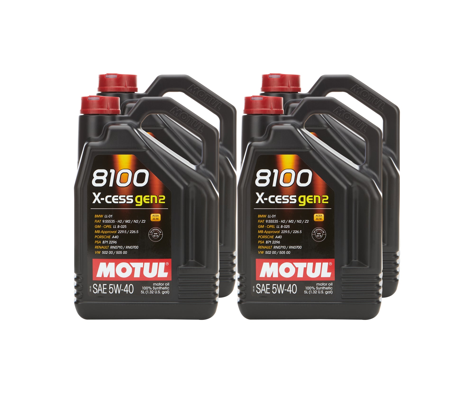 Motul USA 110905 8100 X-Cess Gen2 5W-40 Synthetic Motor Oil 4 x 5 Liter Bottles