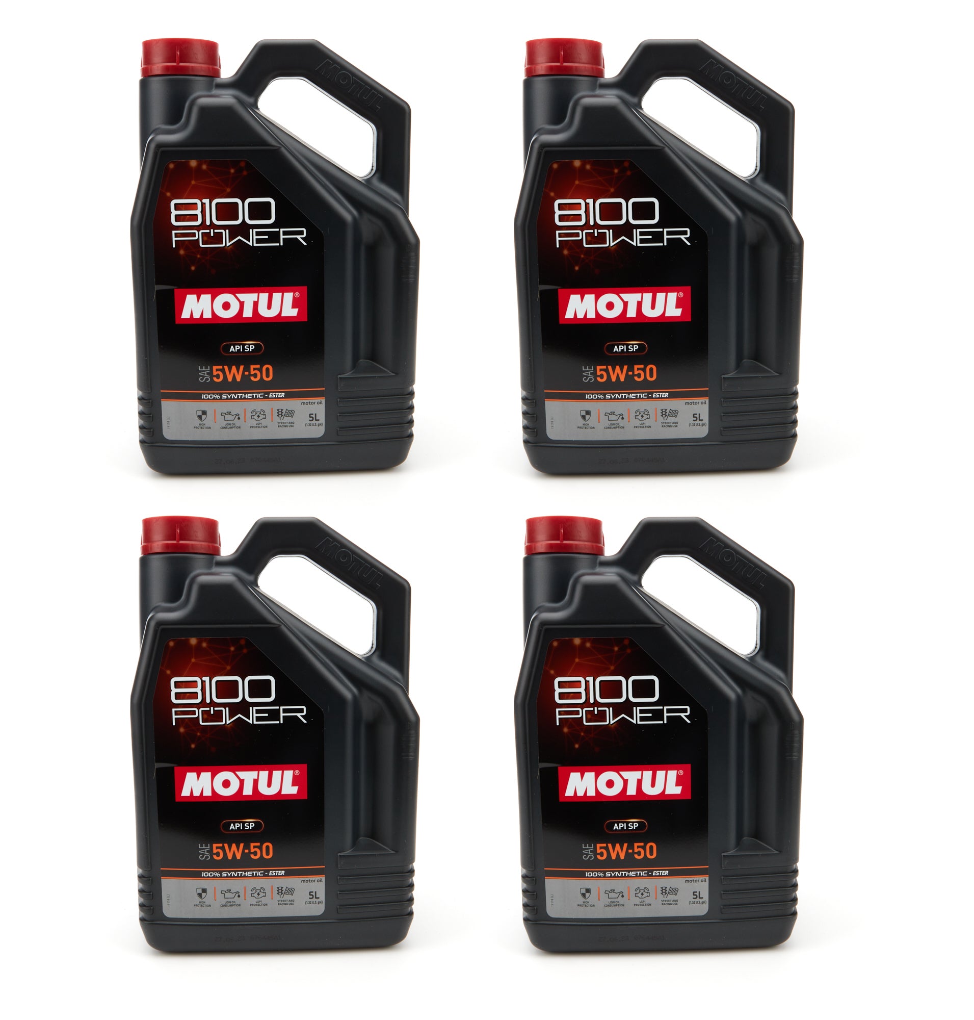 Motul USA 111812 8100 Sport Power 5W-50 Synthetic Motor Oil 4 x 5 Liter Bottles