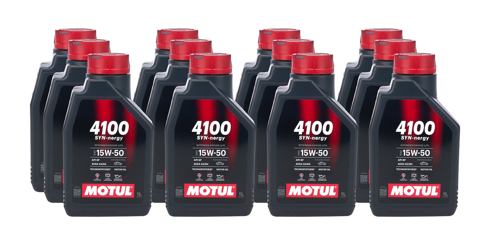 Motul USA 113161 4100 Power 15W50 Synthetic Motor Oil, 1 Liter Bottles, Set of 12