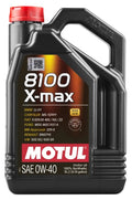 Motul USA MTL114864 8100 X-Max 0W40 Synthetic Motor Oil, 5-Liter Bottle