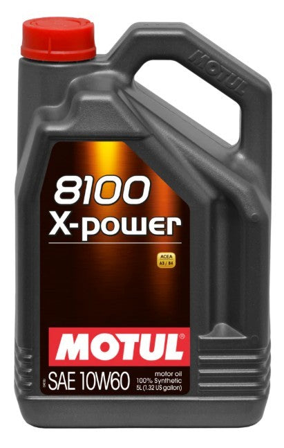 Motul USA MTL114867 8100 X-Power 10W-60 Synthetic Motor Oil, 5 Liter Bottle