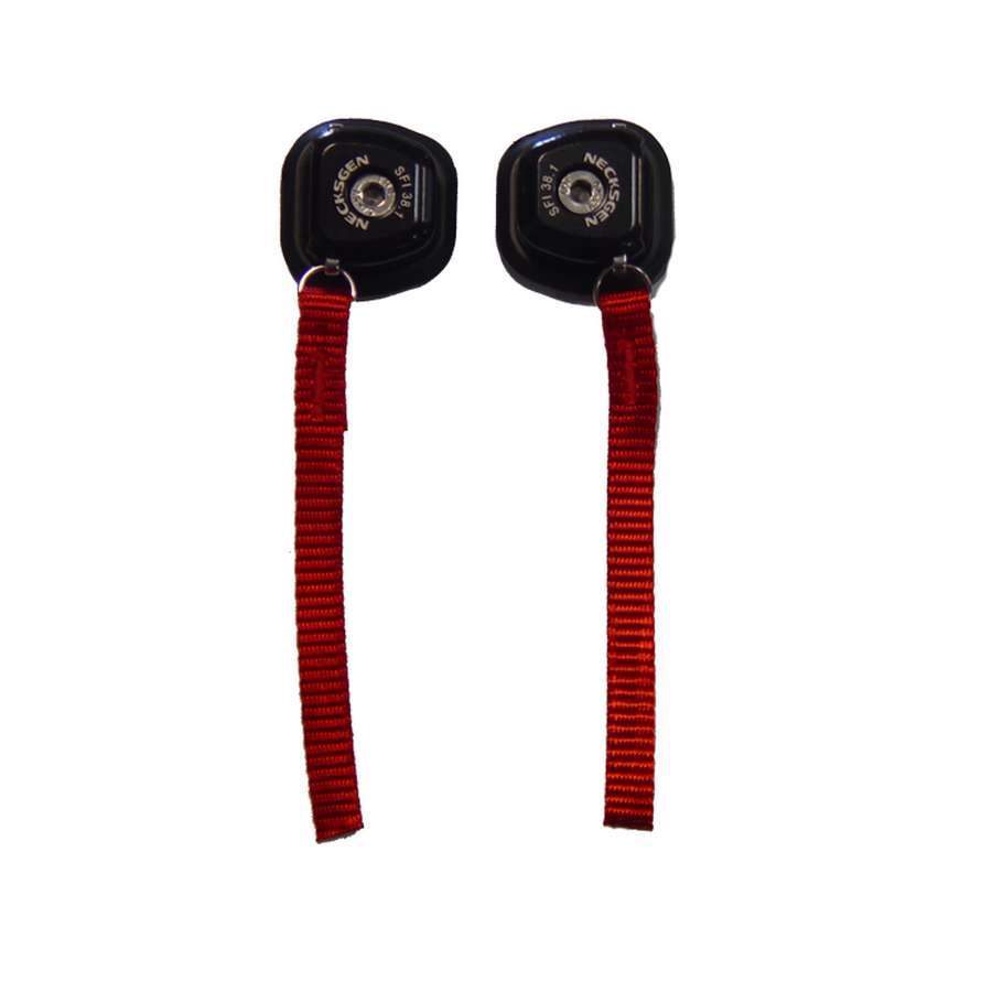 NECKSGEN NG7 Quick Release Helmet Hardware with Red Tether, Black