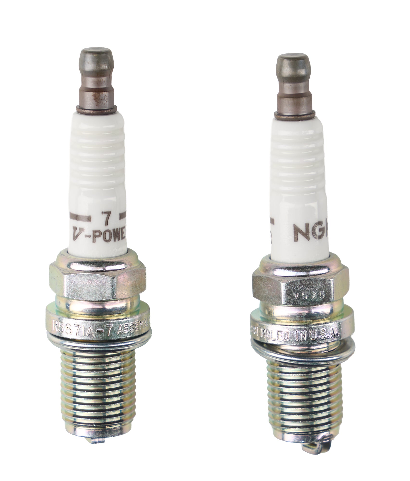 NGK V-Power Racing Spark Plug Set of 120 NGK4091 with 14 mm Thread and Gasket Seat