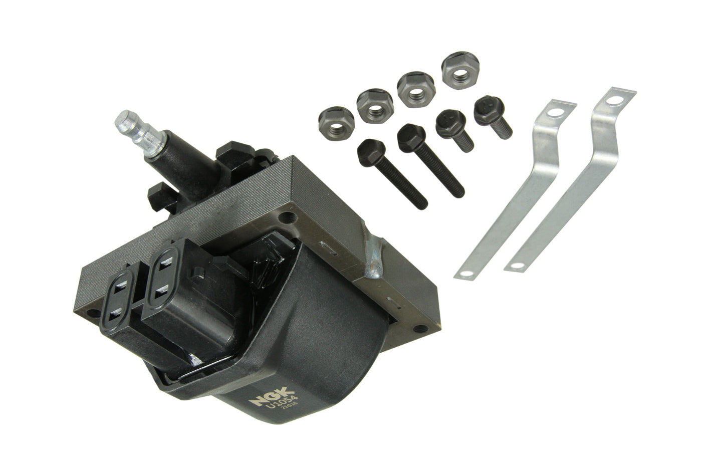 NGK U1054 Ignition Coil Male HEI Style with Four Blade Terminal, Black Finish