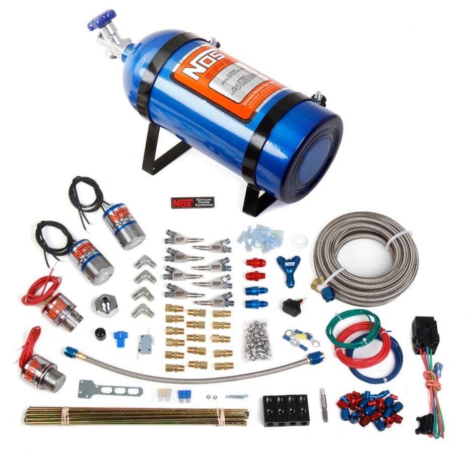 NITROUS OXIDE SYSTEMS 02462NOS Pro Shot Fogger Wet Nitrous Oxide System for 250-500 HP, 10 lb Bottle, Blue Finish