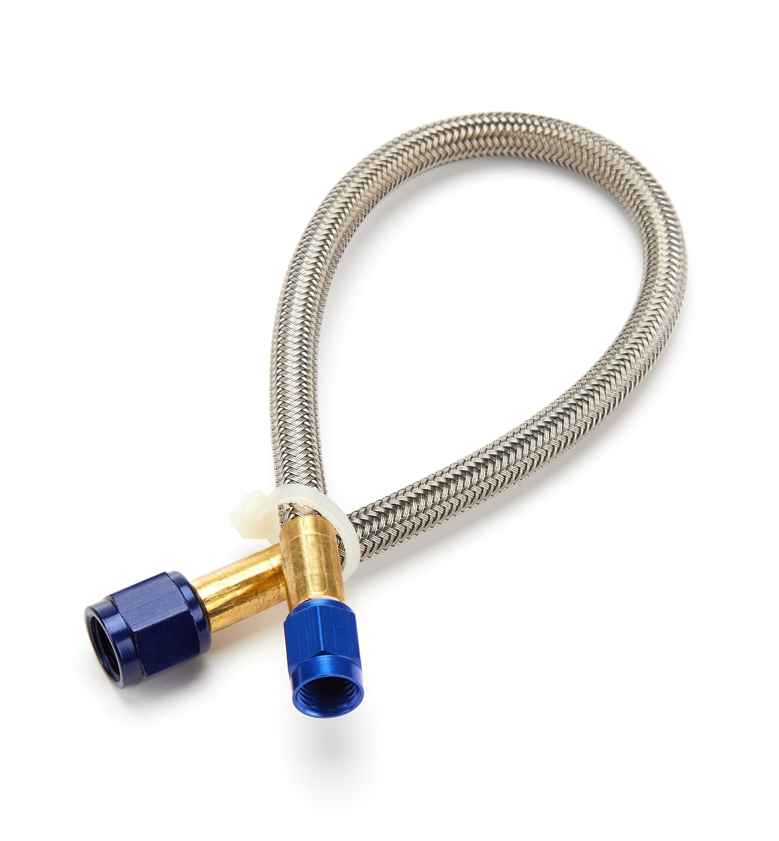 Nitrous Oxide Systems 15340NOS 12-Inch Braided Stainless PTFE Nitrous Hose with Blue Fittings