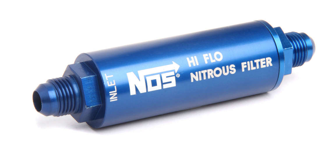Nitrous Oxide Systems 15552NOS High Flow In-Line Nitrous Oxide Filter with 140 Micron Stainless Element and 6 AN Male Inlets and Outlets