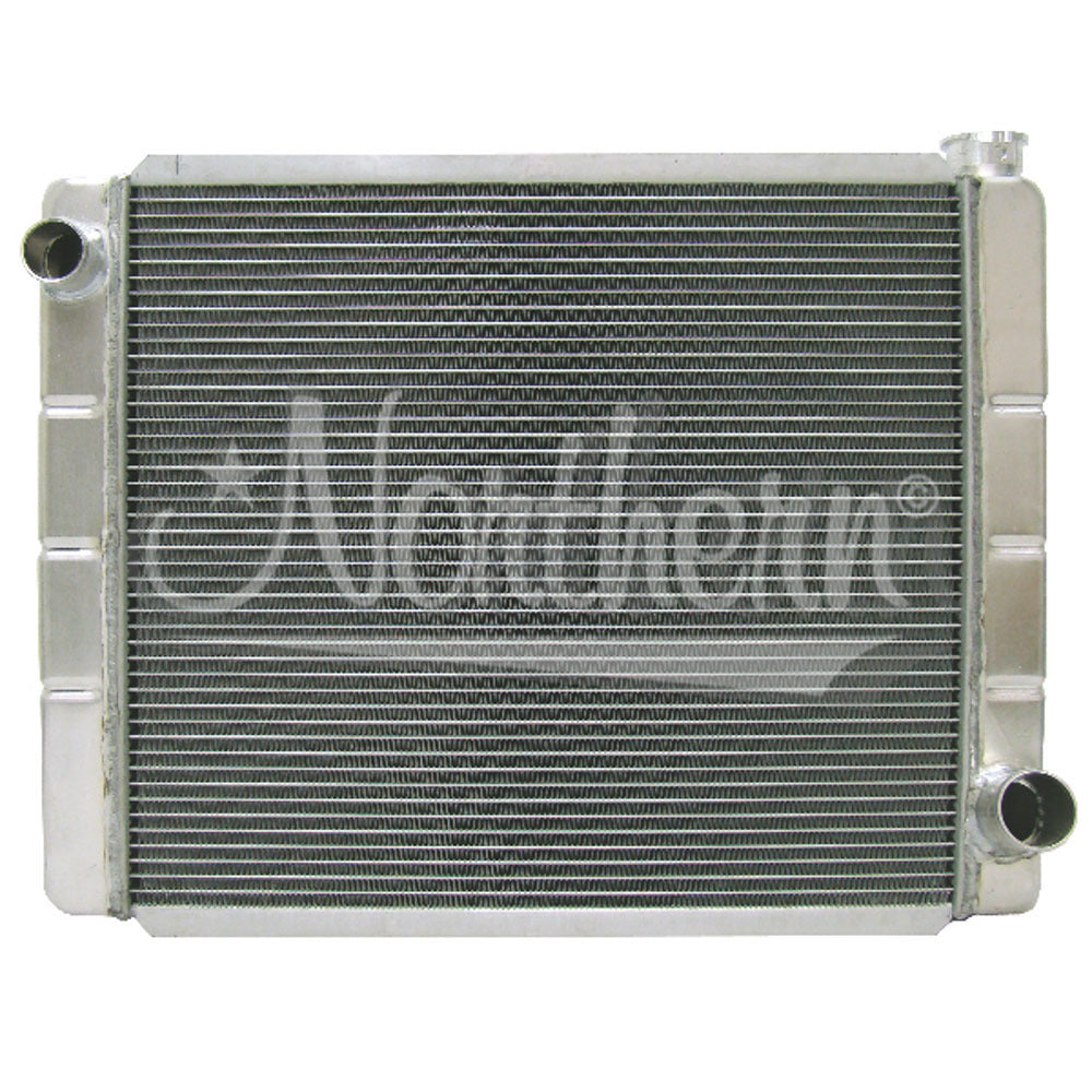 Northern Radiator Race Pro Aluminum Radiator 25.375 x 19.625 Inches, Natural Finish, Driver Side Inlet, Passenger Side Outlet
