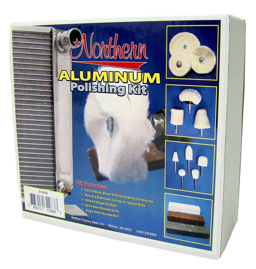 Northern Radiator Z12450 Aluminum Polishing Kit with Compounds, Buffs, and Wheels