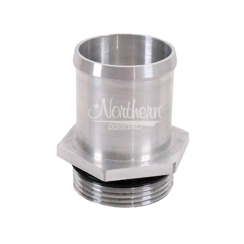 Northern Radiator Z17548 Radiator Inlet Fitting, 1-5/8 Inch Male O-Ring to 1-1/2 Inch Hose Barb, Aluminum, Natural Finish