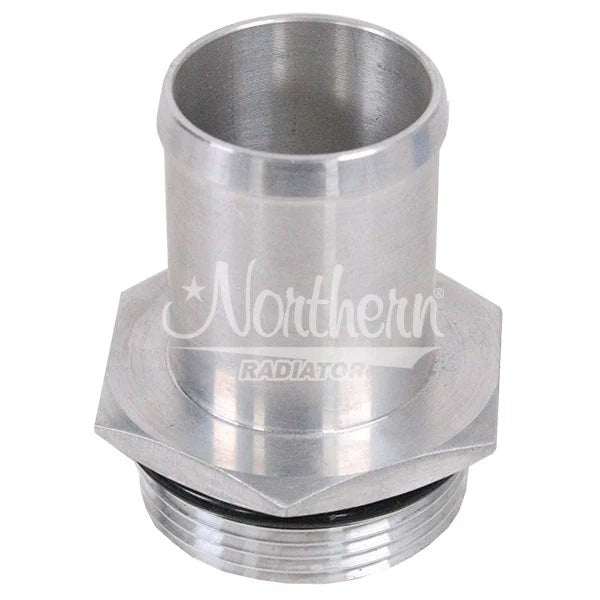 Northern Radiator Z17549 Threaded Hose Connection 1-5/8 Inch Male O-Ring to 1-1/4 Inch Hose Barb Aluminum Clear Anodized