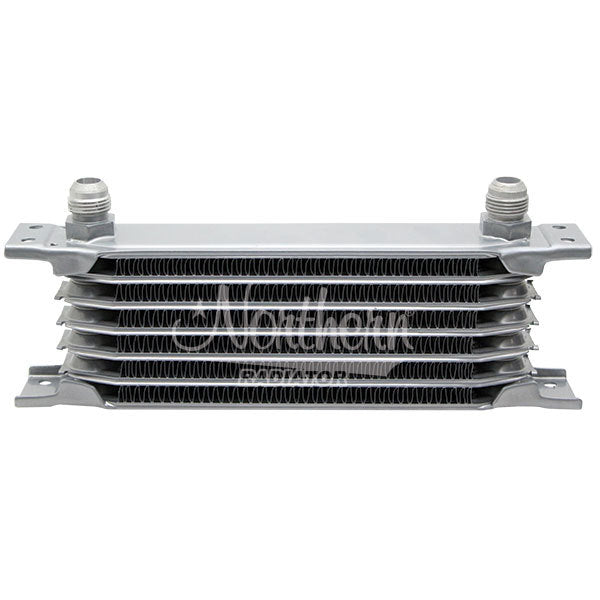Northern Radiator Z18056 Universal 7 Plate Oil Cooler with 10AN Male Inlet and Outlet, Aluminum, 9.75 x 3.375 x 2 inches