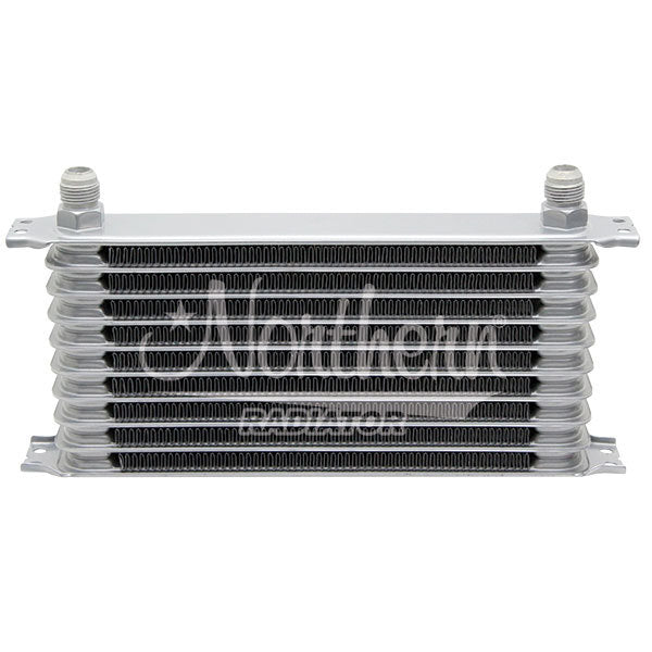 Northern Radiator Z18057 Universal 10 Plate Oil Cooler with 10AN Male Inlet and Outlet, Aluminum Construction, 11.75 x 5.5 x 2 Inches