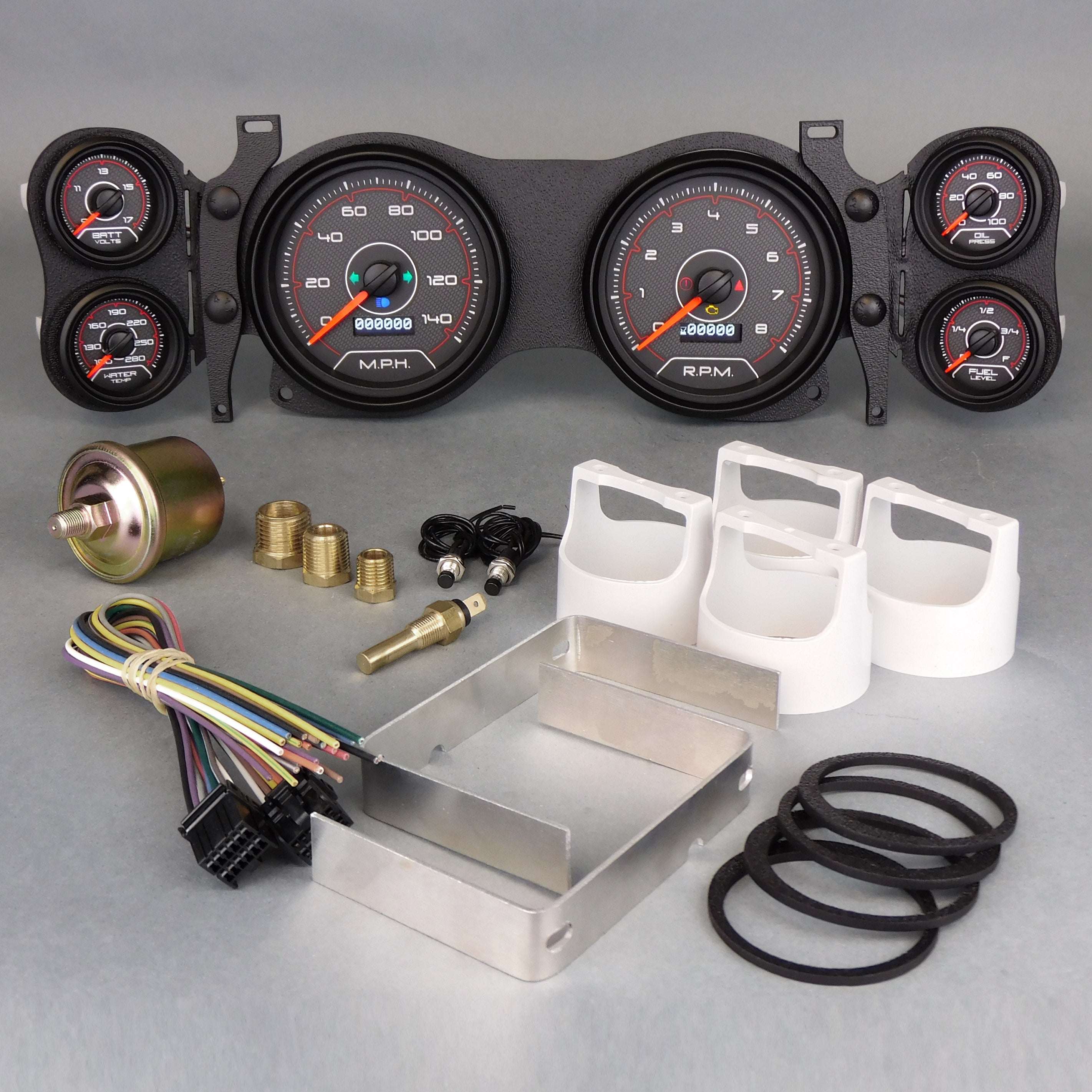 New Vintage USA NVG20670-01 Gauge Kit for Chevrolet Camaro 1970-1978 with CFR Red Dial Faces
