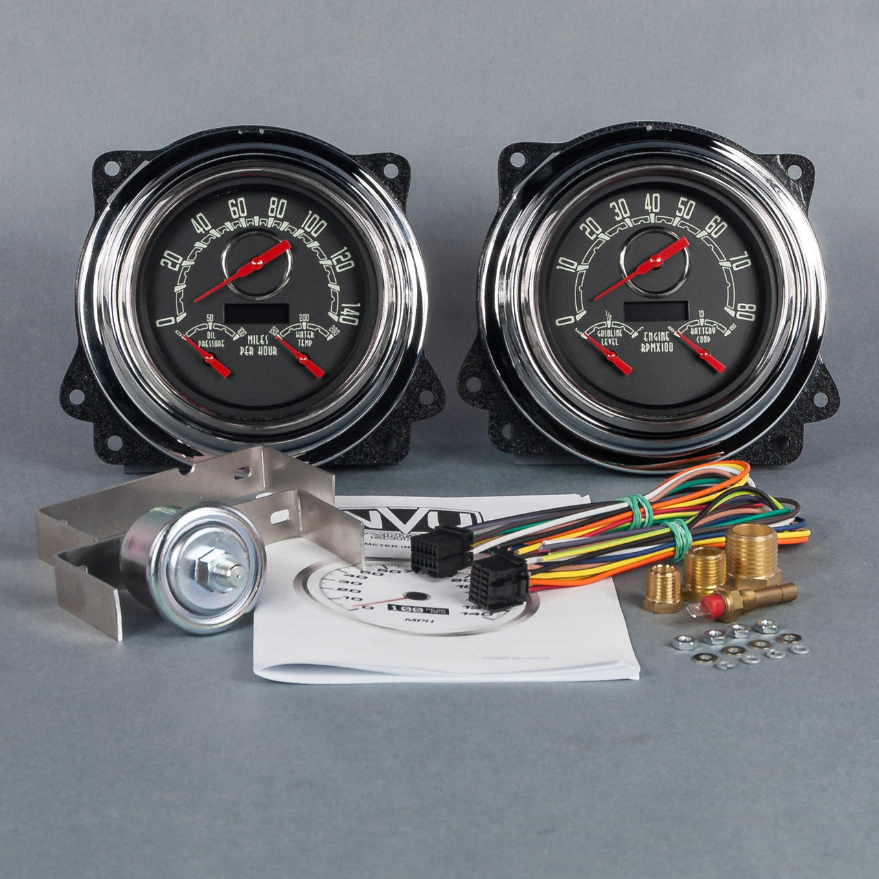 New Vintage USA Woodward 47372-01 3-in-1 Analog Gauge Kit for Chevy and GMC Trucks